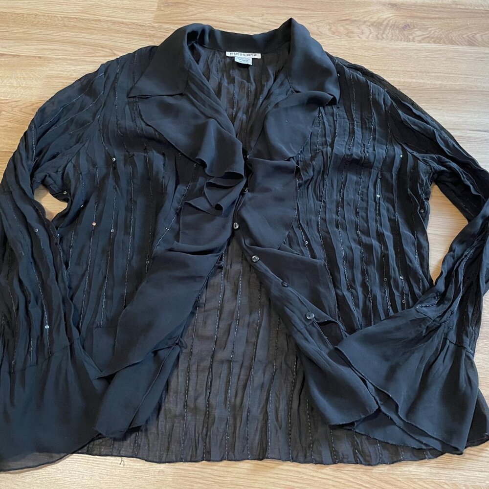 open front blouse
